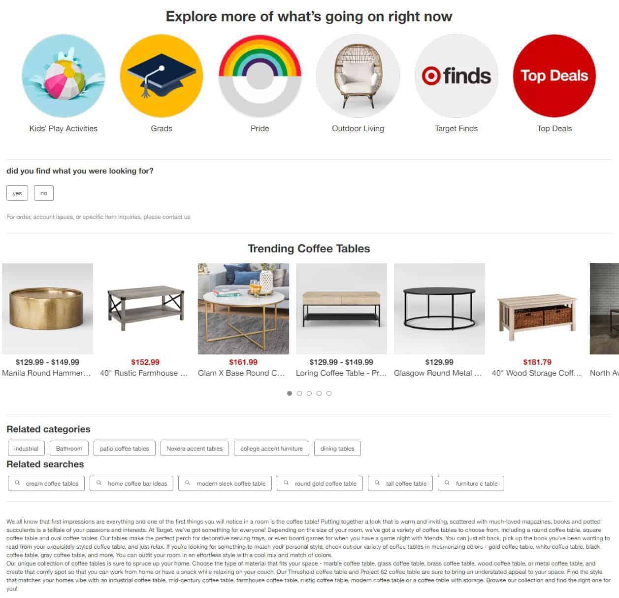 target category page example
