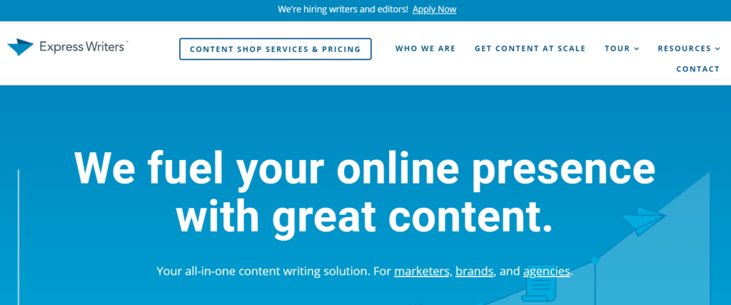 content writing service example