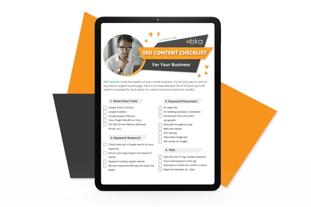 FREE SEO Content Checklist BKA Content
